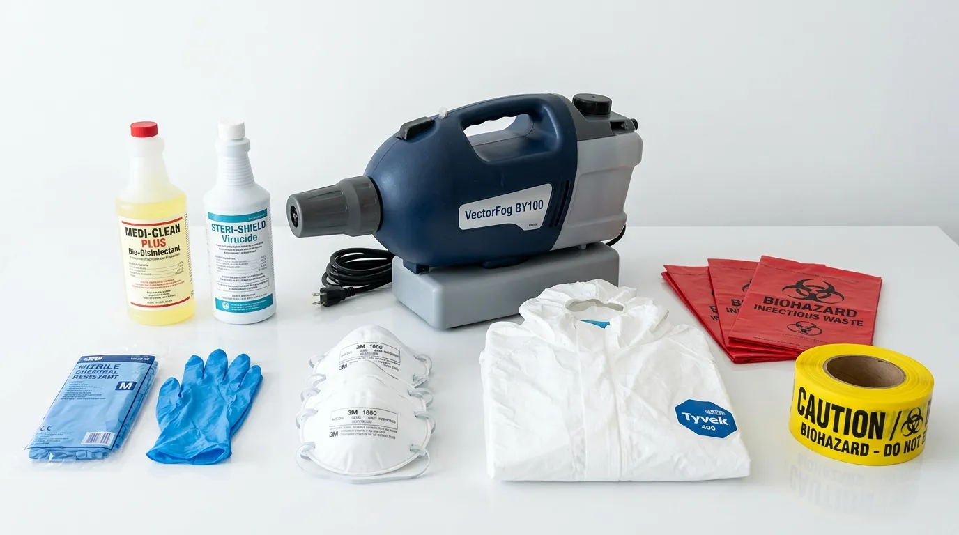 Professional biohazard remediation crew working in Attleboro